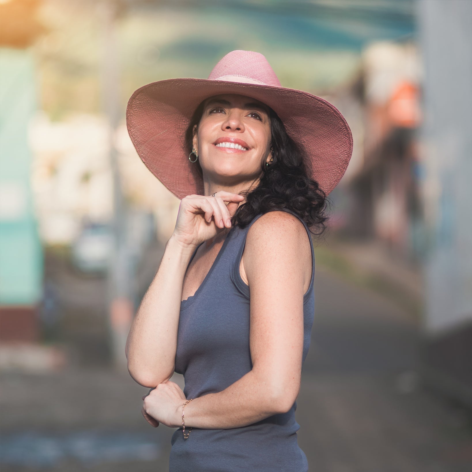 PINK LARGE BRIM STRAW HAT, AS SEEN ON THE TODAY SHOW