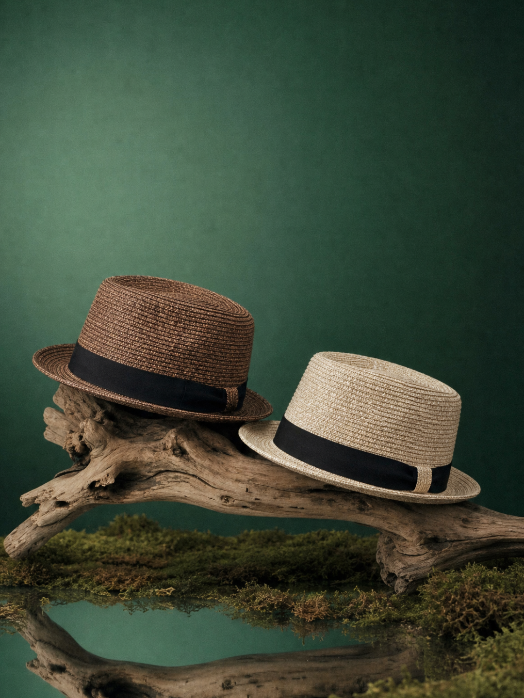 Man wearing Straw summer hat