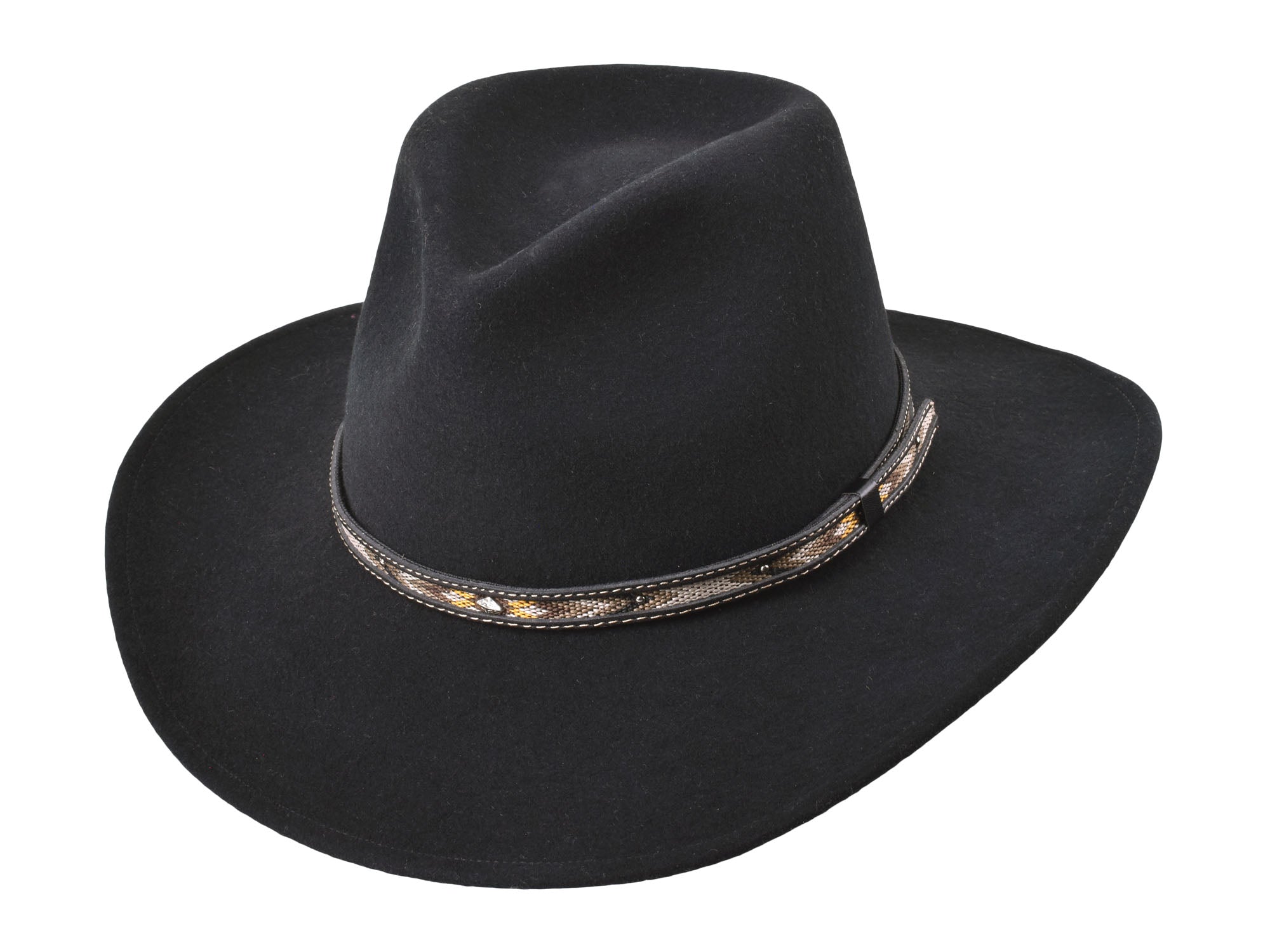 Coltrane Wool Felt Fedora. Wide Brim