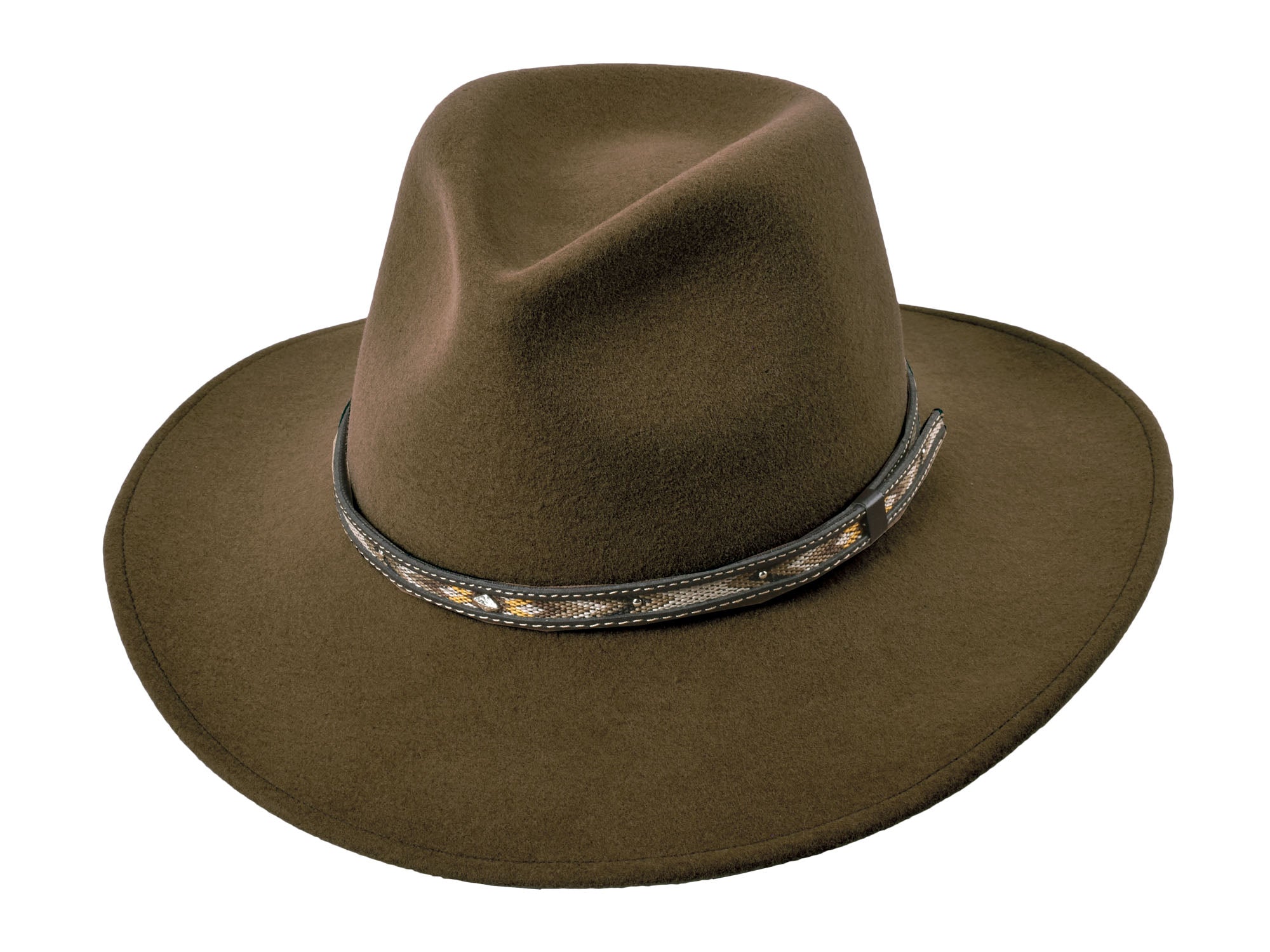 Coltrane Wool Felt Fedora. Wide Brim