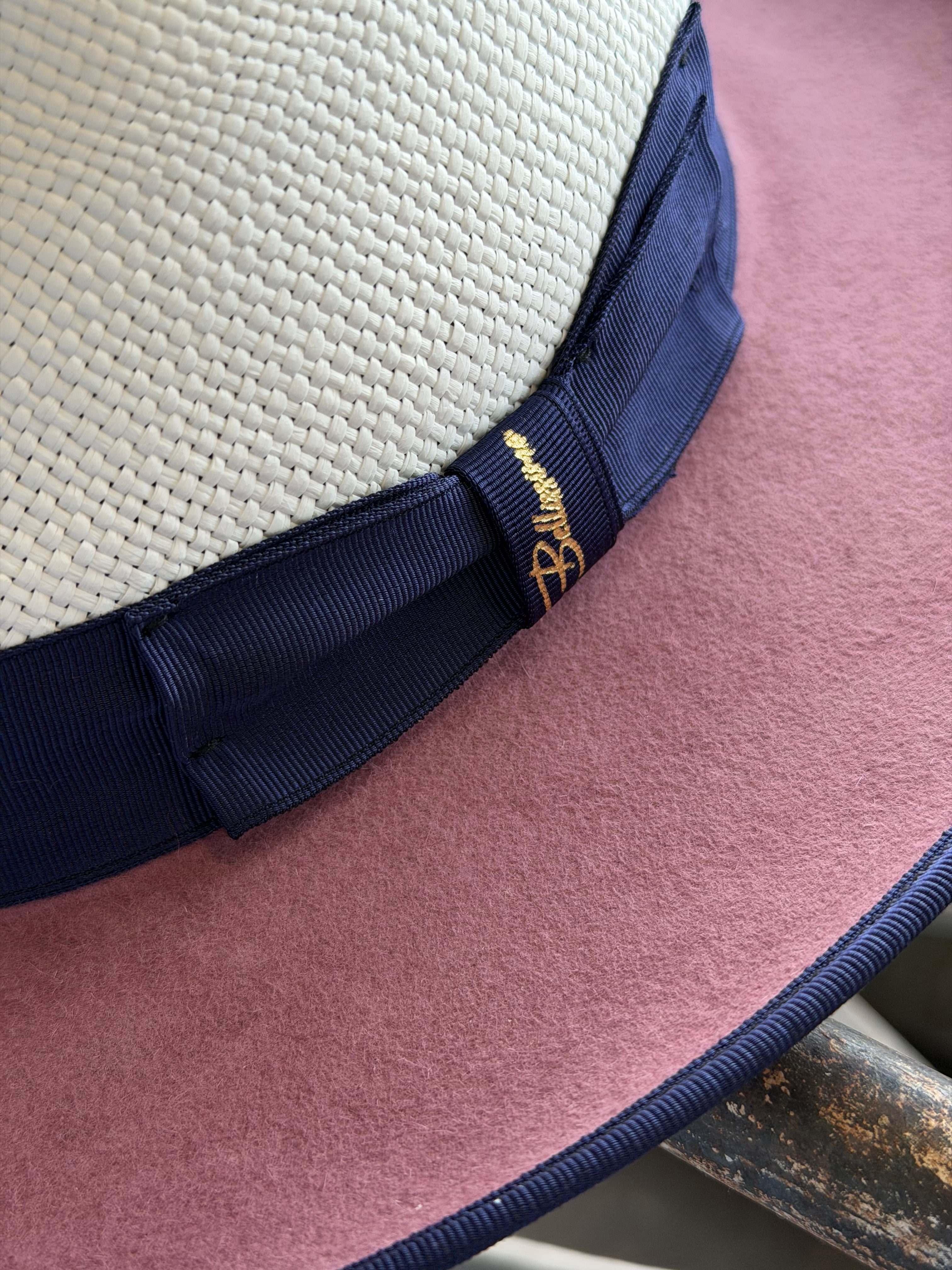 Bellissimo Exclusive Panama and Felt Two Tone Fox [Antique Rose + Royal Blue]