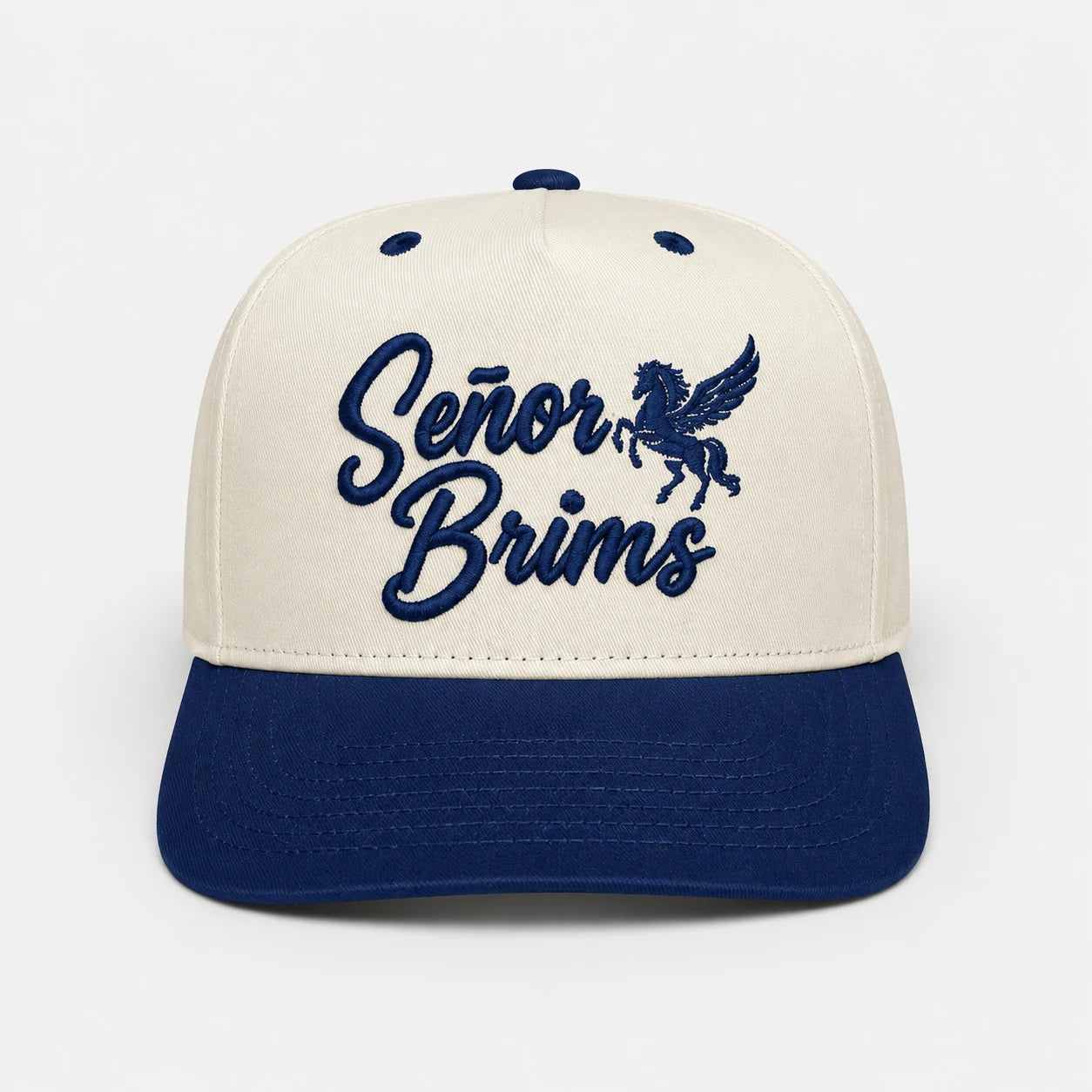 Pegasus Cap Señor Brims - Creme and Navy front view